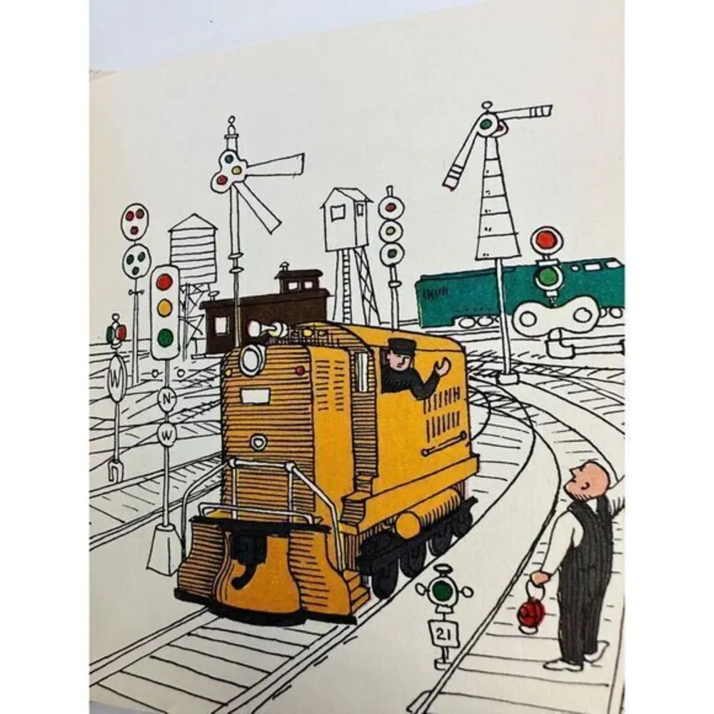 1963 Boxed Set MY LITTLE‎ LIBRARY - Fire Engines Trains Cars by Andes Dotty Used